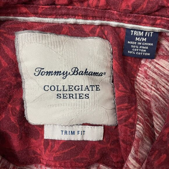 Tommy Bahama Men's Medium Red Trim Fit Pima Cotton Shorts Sleeve Polo Shirt - Picture 7 of 7